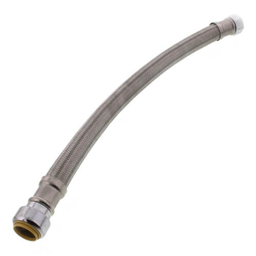 Main product image of 3/4" Push Fit x FIP Braided Hose Water Heater Connector, Lead Free (18" Length)