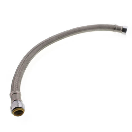 Main product image of 3/4" Push Fit x FIP Braided Hose Water Heater Connector, Lead Free (24" Length)