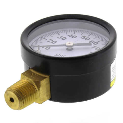 Main product image of 1/4" NPT, 2" Dial, Lower Mount No Lead Pressure Gauge (0-100 PSI)