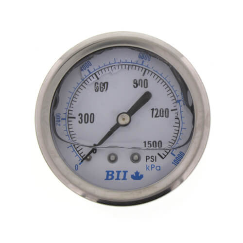 Main product image of Liquid Filled Pressure Gauge w/ 2-1/2" Dial (0-1500 psi)