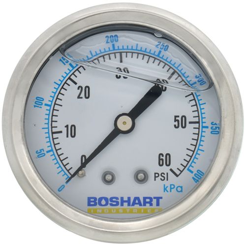 Main product image of 2-1/2" Liquid Filled Dial Pressure Gauge (0-60 psi)