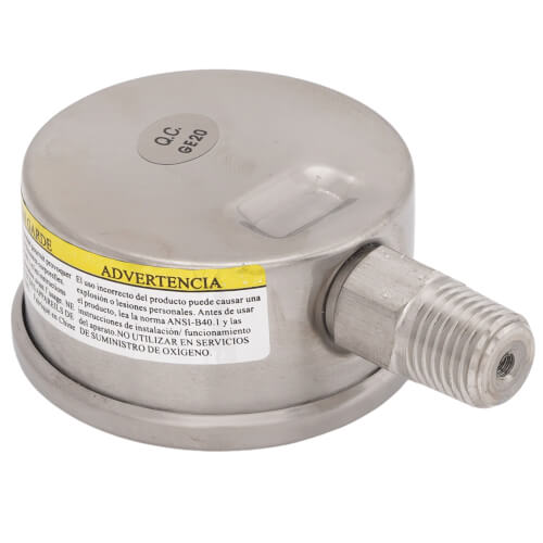 Main product image of 2" Dial Stainless Steel Pressure Gauge - Lower Mounted (0-100 PSI)