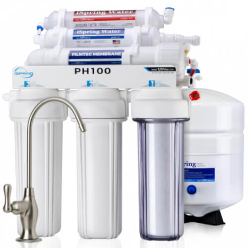 Main product image of 6-Stage Reverse Osmosis Under Sink Drinking Water Filter System w/ Brushed Nickel Faucet