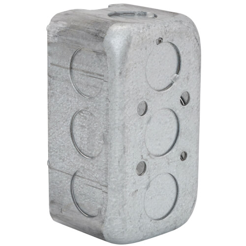 Main product image of 4" L x 2-1/8" W x 1-7/8" D Galvanized Steel Utility Box w/ 1/2" Knockout