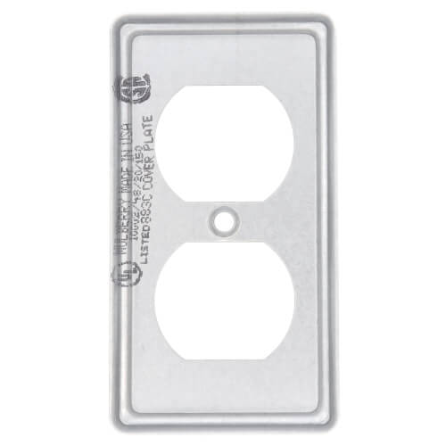 Main product image of Plated Steel Toggle Switch Duplex Receptacle Cover (2-11/32" Width x 4-1/4" Length)