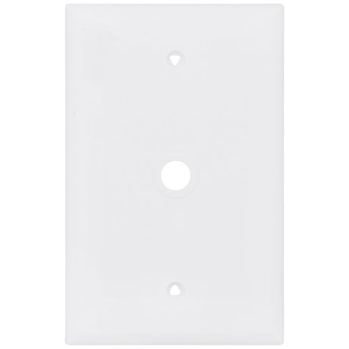 Main product image of 1-Gang Telephone & Coaxial Cable Wall Plate, Mid-Size, Polycarbonate - White
