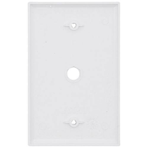 Main product image of 1-Gang Telephone & Coaxial Cable Wall Plate, Mid-Size, Polycarbonate - White