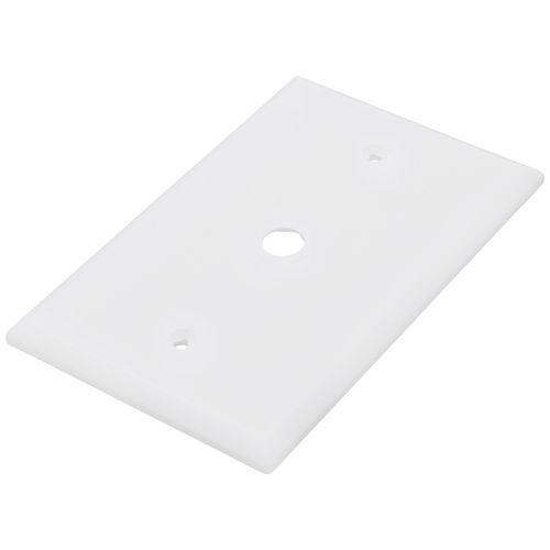 Main product image of 1-Gang Telephone & Coaxial Cable Wall Plate, Mid-Size, Polycarbonate - White