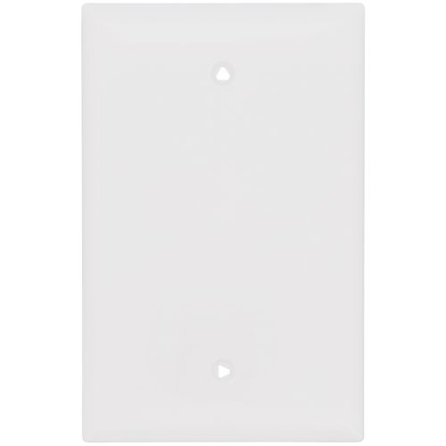 Main product image of 1-Gang Blank Wall Plate, Mid-Size, Polycarbonate - White