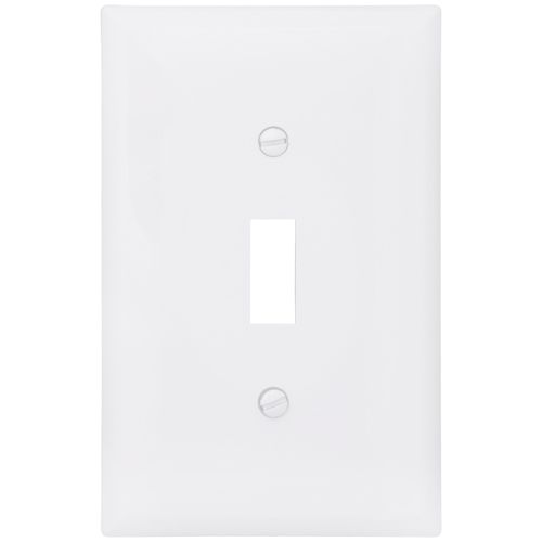 Main product image of 1-Gang Toggle Wall Plate, Mid-Size, Polycarbonate - White