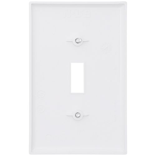 Main product image of 1-Gang Toggle Wall Plate, Mid-Size, Polycarbonate - White