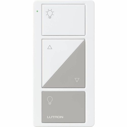Main product image of 2-Button with Raise/Lower, Pico Smart Remote, with Light Icons, PJ2-2BRL-GWG-L01, White/Gray