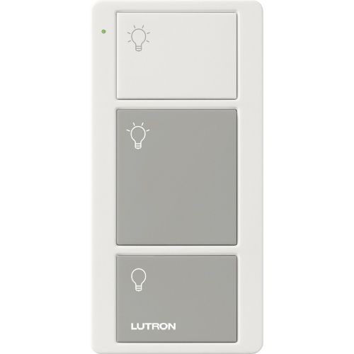 Main product image of 3-Button Original Pico Smart Remote, with Light Icons, PJ2-3B-GWG-L01, White/Gray