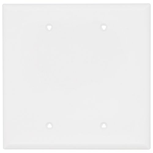 Main product image of 2-Gang Toggle Wall Plate, Box Mount, Mid-Size, Polycarbonate - White