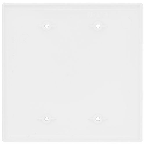 Main product image of 2-Gang Toggle Wall Plate, Box Mount, Mid-Size, Polycarbonate - White