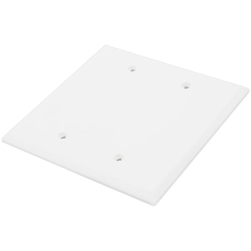 Main product image of 2-Gang Toggle Wall Plate, Box Mount, Mid-Size, Polycarbonate - White