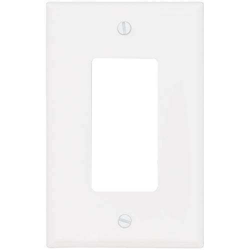 Main product image of 1-Gang Decorator & GFCI Wall Plate, Mid-Size, Polycarbonate - White