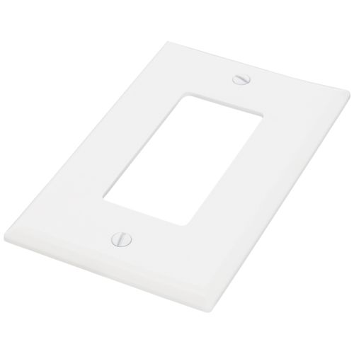 Main product image of 1-Gang Decorator & GFCI Wall Plate, Mid-Size, Polycarbonate - White