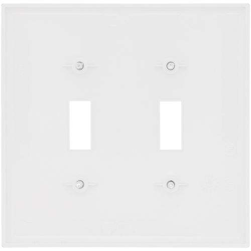 Main product image of 2-Gang Toggle Wall Plate, Mid-Size, Polycarbonate - White