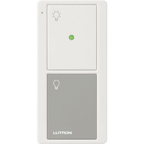 Main product image of 2-Button Pico Smart Remote with Night Light, with Light Icons, PJN-2B-GWG-L01, White/Gray