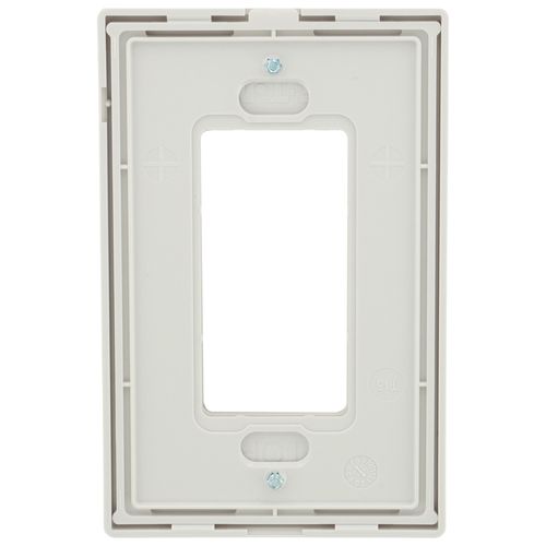 Main product image of 2-Gang Decorator Wall Plate, Screwless, Mid-Size, Polycarbonate - White
