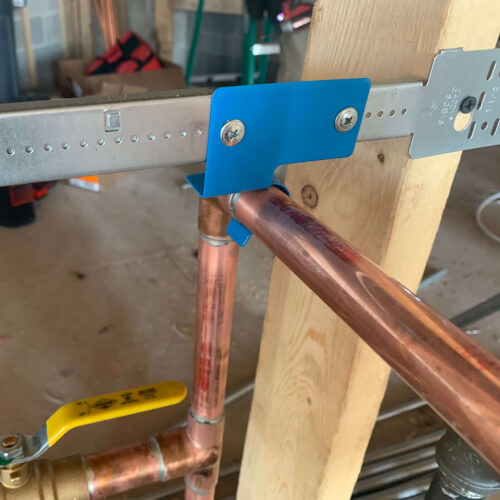 Main product image of 1/2" Back of Stud Hap Pipe Hanger Fits 1/2" CPVC, PEX and Copper Pipes