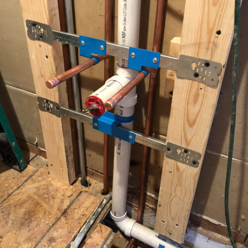 Main product image of 1/2" Back of Stud Hap Pipe Hanger Fits 1/2" CPVC, PEX and Copper Pipes