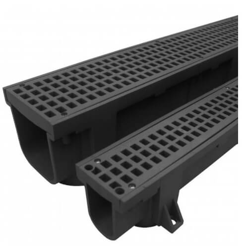 Main product image of 4' Skinny Trench Channel Drain & Grate (Black)