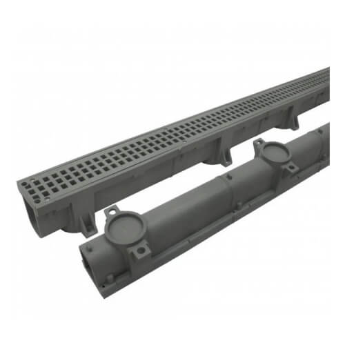 Main product image of 4' Skinny Trench Channel Drain & Grate (Gray)