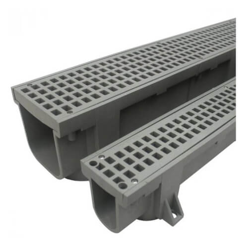 Main product image of 4' Skinny Trench Channel Drain & Grate (Gray)