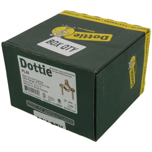 Main product image of 1/2"-1" Bronze Bare Ground Clamp w/ Brass Screw, 10 Sol - 2 Str (Pack of 25)