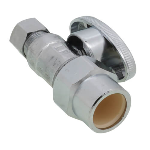 Main product image of 1/2" Nom CPVC x 3/8" OD Comp. 1/4 Turn Straight Stop, Lead Free (Chrome)