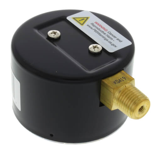 Main product image of 2-1/2" PLP Steel Low Pressure Gauge, 1/4" Bottom NPT w/ Brass Internals (0-55"WC)