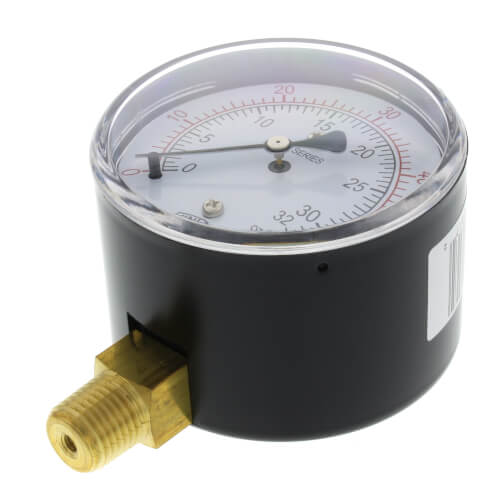 Main product image of 2-1/2" PLP Steel Low Pressure Gauge, 1/4" Bottom NPT w/ Brass Internals (0-55"WC)