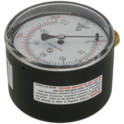 Main product image of 2-1/2" PLP Steel Low Pressure Gauge, 1/4" Bottom NPT w/ Brass Internals (0-200" WC)