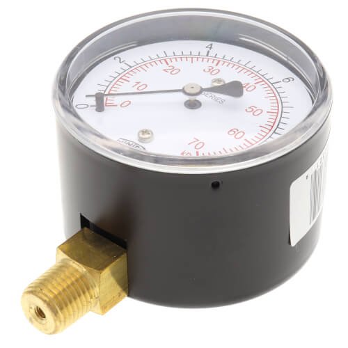 Main product image of 2-1/2" PLP Steel Low Pressure Gauge, 1/4" Bottom NPT w/ Brass Internals (0-10 PSI)