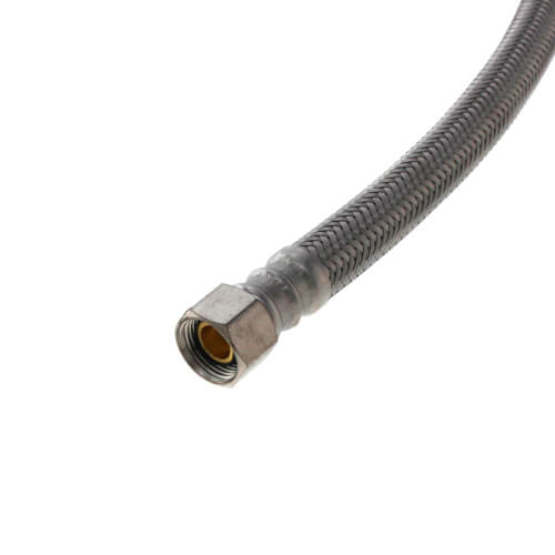 Main product image of 12" Braided Stainless Steel Toilet Connector w/ Metal Nut (3/8" Compression x 7/8" Ballcock)