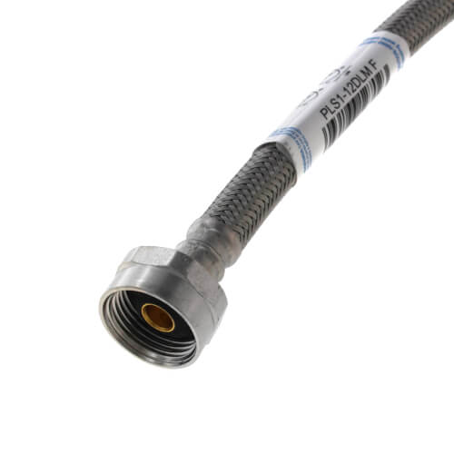 Main product image of 12" Braided Stainless Steel Toilet Connector w/ Metal Nut (3/8" Compression x 7/8" Ballcock)