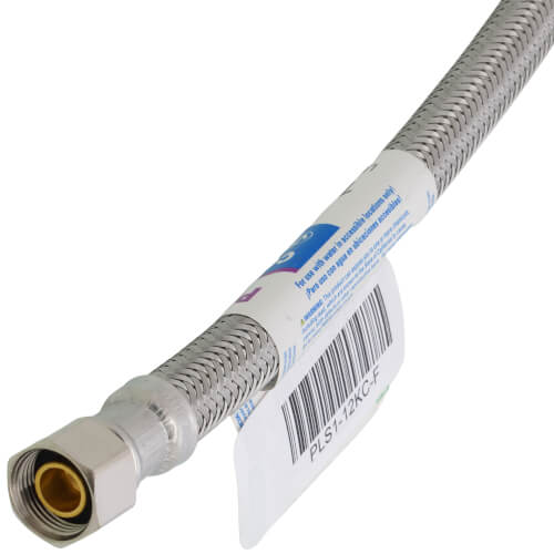 Main product image of 12" Braided Stainless Steel Hose Faucet Connector (3/8" Compression)