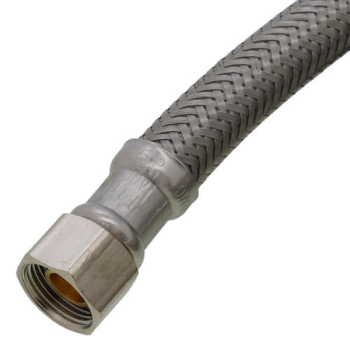 Main product image of 48" Braided Stainless Steel Dishwasher Connector w/ Garden Hose Elbow (3/8" x 3/8" Compression Thread)