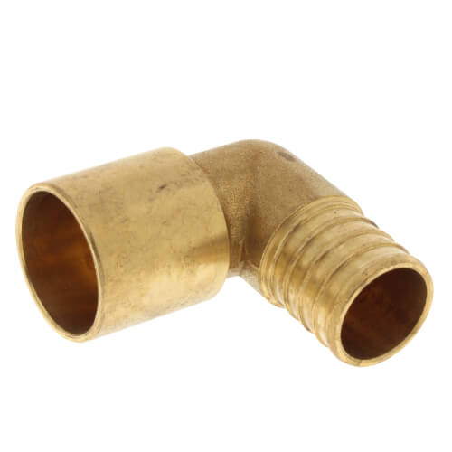 1" PEX x 1" Copper Fitting Brass Elbow (Lead Free)