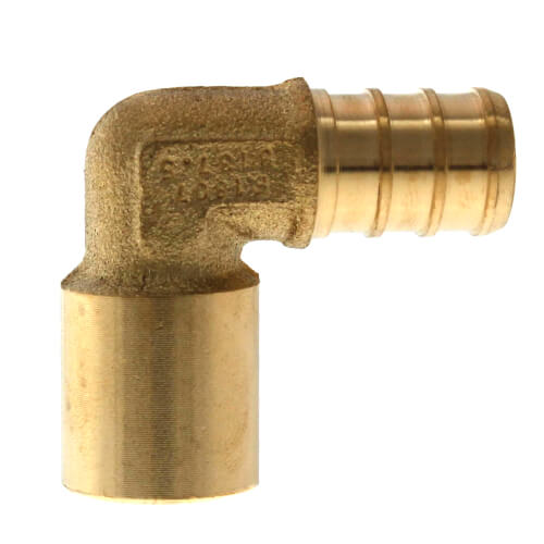 Main product image of 1/2" PEX x 1/2" Copper Fitting Brass Elbow (Lead Free)