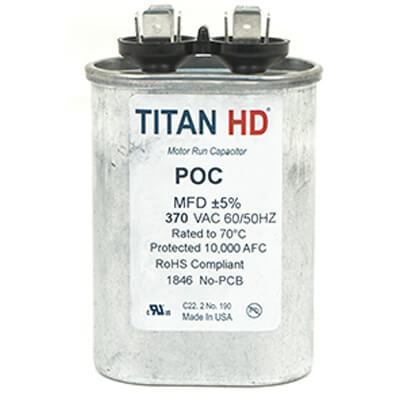 Main product image of 17.5 MFD Oval Motor Run Capacitor (370V)