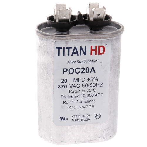 Main product image of 20 MFD Oval Motor Run Capacitor (370V)