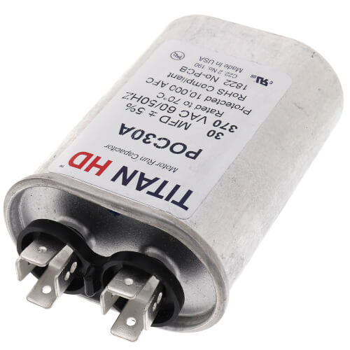 Main product image of 30 MFD Oval Motor Run Capacitor (370V)