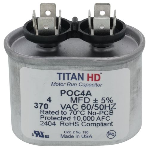 Main product image of 4 MFD Oval Motor Run Capacitor (370V)