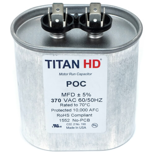 Main product image of 50 MFD Oval Motor Run Capacitor (370V)