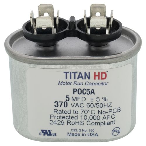 Main product image of 5 MFD Oval Motor Run Capacitor (370V)