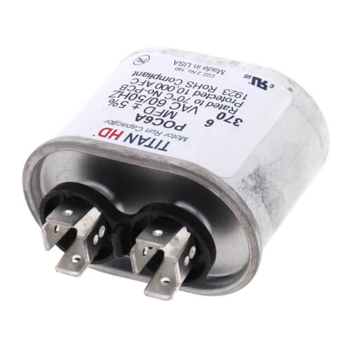 6 MFD Oval Motor Run Capacitor (370V)