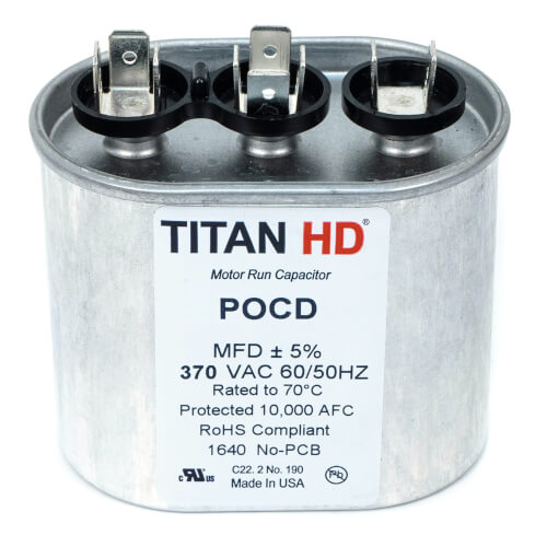Main product image of 15/4 MFD Oval Dual Motor Run Capacitor (370V)